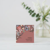 Carte De Visite Carré Boho Floral Et Folithe Cuivre Brown (Debout devant)