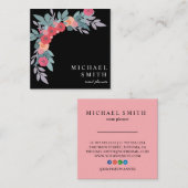 Carte De Visite Carré Boho Floral Patal Blush Event Planner (Devant / Derrière)