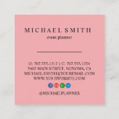 Carte De Visite Carré Boho Floral Patal Blush Event Planner (Dos)