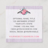 Carte De Visite Carré Boho Floral Vêtements cintre Mode Boutique (Dos)