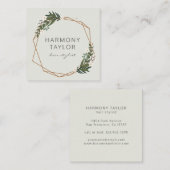 Carte De Visite Carré Boho Géométrique Or Elégant Moderne (Devant / Derrière)