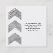 Carte De Visite Carré Boho géométrique Parties scintillant argentée (Dos)