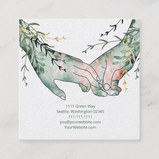 Carte De Visite Carré Boho Hands (Dos)