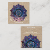 Carte De Visite Carré Boho Nebula Bloom | Conception de Mandala (Devant / Derrière)
