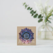 Carte De Visite Carré Boho Nebula Bloom | Conception de Mandala (Debout devant)