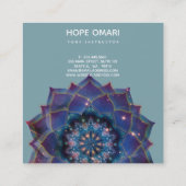 Carte De Visite Carré Boho Nebula Bloom | Conception de Mandala (Dos)