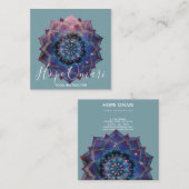 Carte De Visite Carré Boho Nebula Bloom | Conception de Mandala (Devant / Derrière)