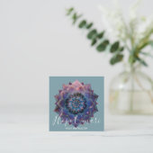 Carte De Visite Carré Boho Nebula Bloom | Conception de Mandala (Debout devant)