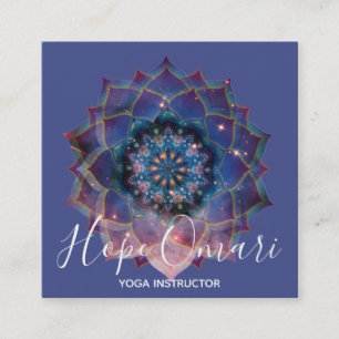 Carte De Visite Carré Boho Nebula Bloom Conception de Mandala
