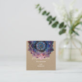 Carte De Visite Carré Boho Nebula Bloom | Conception de Mandala (Debout devant)