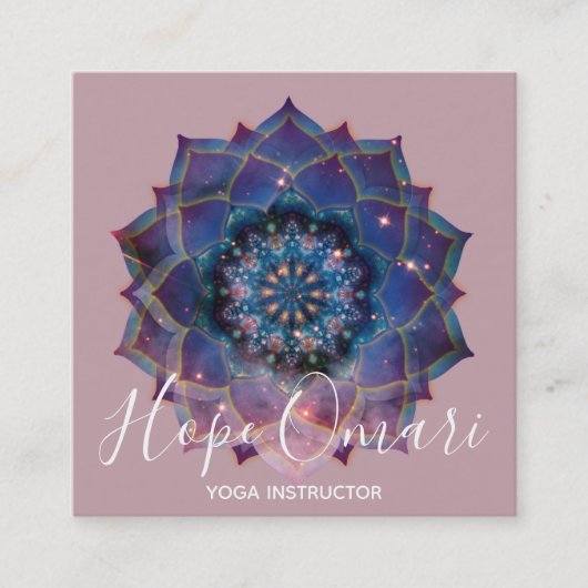 Carte De Visite Carré Boho Nebula Mandala, Mystique (Devant)
