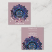 Carte De Visite Carré Boho Nebula Mandala, Mystique (Devant / Derrière)