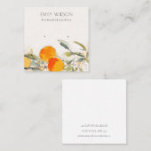 Carte De Visite Carré Boho Orange Fruity Aquarelle Écouteur Écran (Devant / Derrière)