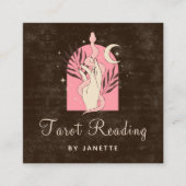 Carte De Visite Carré Boho Pink Snake Guérison Main Céleste Lune Tarot (Devant)