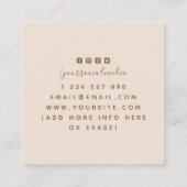 Carte De Visite Carré Boho Plante dans un pot de poterie bohème céramiqu (Dos)