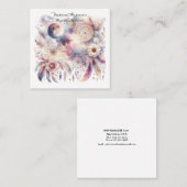 Carte De Visite Carré Boho Purple Dreamcatcher Logo de lecture psychique (Devant / Derrière)