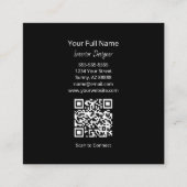 Carte De Visite Carré Boho Sunflower QR code Interior Designer  (Dos)