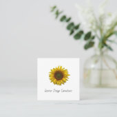 Carte De Visite Carré Boho Sunflower QR code Interior Designer  (Debout devant)