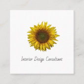 Carte De Visite Carré Boho Sunflower QR code Interior Designer  (Devant)