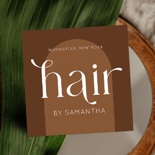 Carte De Visite Carré Boho Terracotta moderne Unique Salon Styliste De C