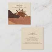 Carte De Visite Carré Boho Terracotta Sable Abstrait bijoux artisanal Bu (Devant / Derrière)