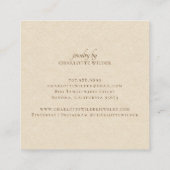 Carte De Visite Carré Boho Terracotta Sable Abstrait bijoux artisanal Bu (Dos)