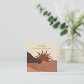 Carte De Visite Carré Boho Terracotta Sable Abstrait bijoux artisanal Bu (Debout devant)