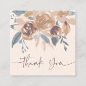 Carte De Visite Carré Boho terthy chic aquarelle florale ordre merci (Devant)