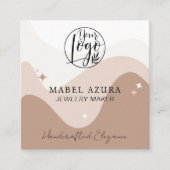 Carte De Visite Carré Boho ton de terre chic Bijouterie logo Qr (Devant)