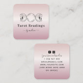 Carte De Visite Carré Boho Triple Moon Rose Gold Celestial Tarot Reader (Devant / Derrière)
