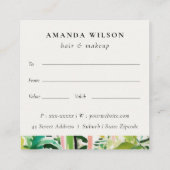 Carte De Visite Carré Boho Tropical Foliage Botanical Gift Certificate (Dos)