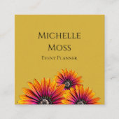 Carte De Visite Carré Boho Whimsical Daisies tendance Floral Gold (Devant)
