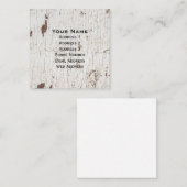 Carte De Visite Carré Bois blanc de Vintage (Devant / Derrière)