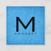 Carte De Visite Carré Bois bleu moderne élégant professionnel de (Devant)