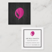 Carte De Visite Carré Bois | Coiffeuse professionnelle (Devant / Derrière)