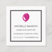 Carte De Visite Carré Bois | Coiffeuse professionnelle (Dos)