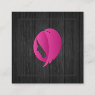 Carte De Visite Carré Bois   Coiffeuse professionnelle