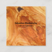 Carte De Visite Carré Bois d'artisanat Finish Wood Texture QR Code (Devant)