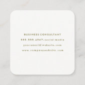 Carte De Visite Carré Bois de panneau Or brossé (Dos)