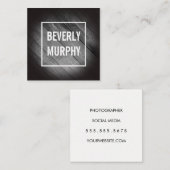 Carte De Visite Carré Bois désossé avec élégance et Vignette (Devant / Derrière)