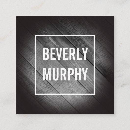 Carte De Visite Carré Bois désossé avec élégance et Vignette (Devant)