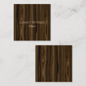 Carte De Visite Carré Bois élégant 2 (Devant / Derrière)