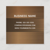 Carte De Visite Carré Bois Métallique Moderne Minimal (Dos)