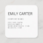 Carte De Visite Carré Bois monogramme (Dos)