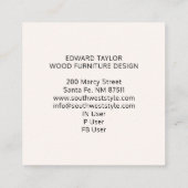 Carte De Visite Carré Bois rustique (Dos)