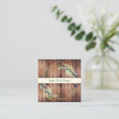 Carte De Visite Carré Bois rustique (Debout devant)