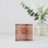 Carte De Visite Carré Bois rustique (Debout devant)