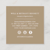 Carte De Visite Carré Bois rustique Légumes de ferme produit (Dos)