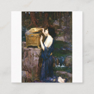 Carte De Visite Carré Boîte de Pandore - John William Waterhouse