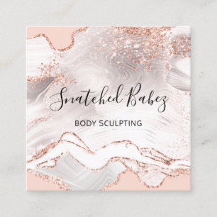 Carte De Visite Carré Boitier de massage SPA de sculpture marbre QRCODE 